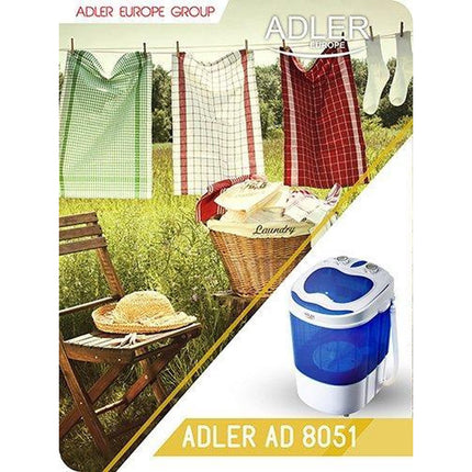 Adler AD 8051 camping mini wasmachine met centrifuge tot 3kg