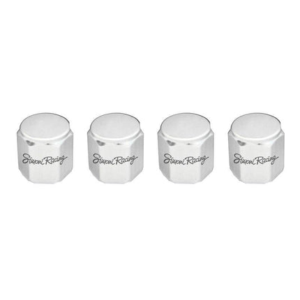 Simoni Racing ventieldoppen Arcade Aluminium Wit 4 stuks