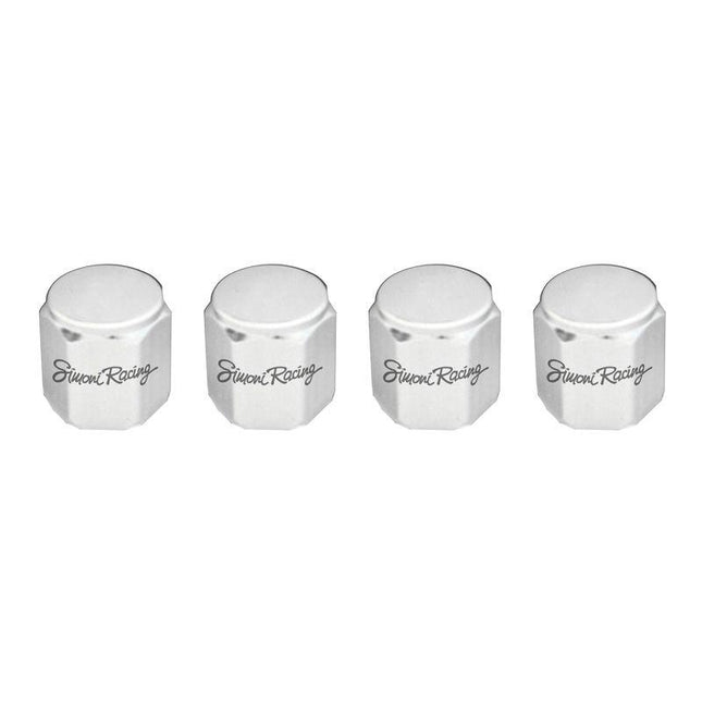 Simoni Racing ventieldoppen Arcade Aluminium Wit 4 stuks