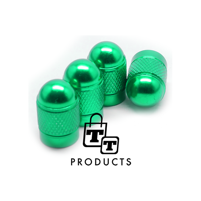 TT-products ventieldoppen Green Bullets aluminium 4 stuks groen