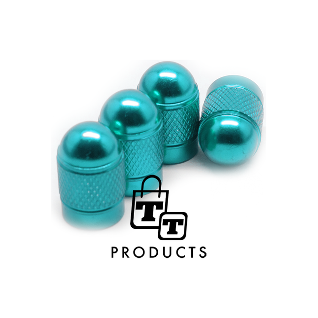 TT-products ventieldoppen Light Blue Bullets aluminium 4 stuks lichtblauw