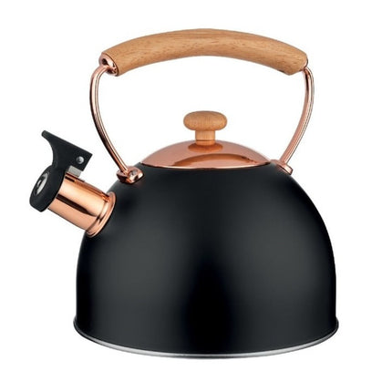 Florina Rose Limited Edition fluitketel RVS mat zwart met rosé accenten 2.5 Liter - ook geschikt voor inductie