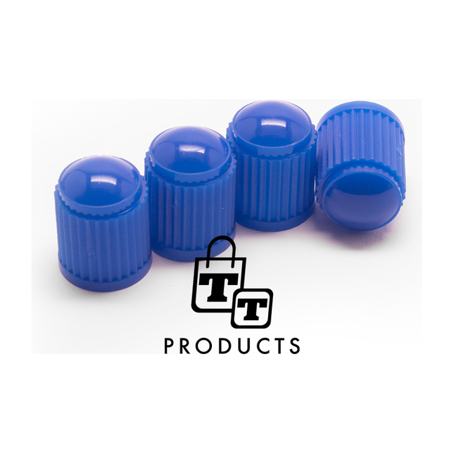 TT-products ventieldoppen kunststof blauw 4 stuks