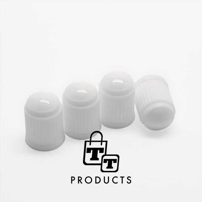 TT-products ventieldoppen kunststof wit 4 stuks