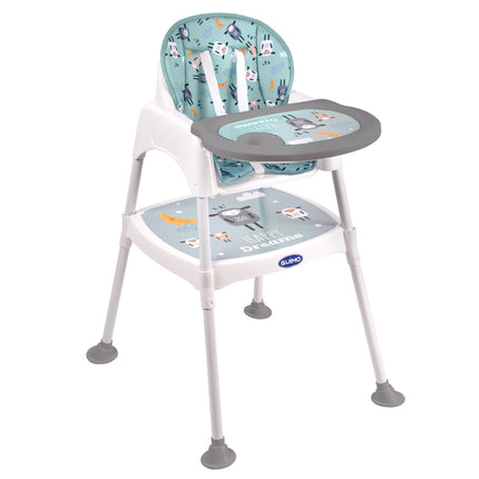 Guimo 3 in 1 voedingsstoel / kinderstoel met 5-punts gordel happy dreams groen