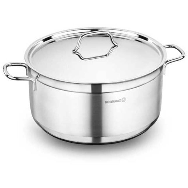 Korkmaz RVS Kookpan 1.8L – Compacte Pan Geschikt Voor Inductie – Alfa Serie Met Dubbele Bodem