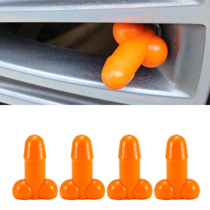 Tirecockz ventieldoppen cover penis / piemel siliconen 4 stuks oranje