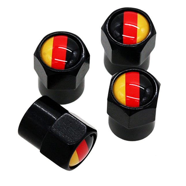 TT-products ventieldoppen aluminium Duitse vlag zwart 4 stuks