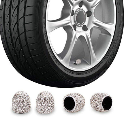 TT-products ventieldoppen White Diamond wit 4 stuks