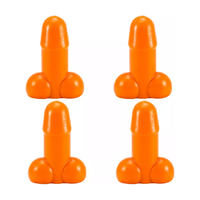 Tirecockz ventieldoppen cover penis / piemel siliconen 4 stuks oranje