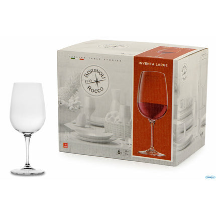 Bormioli Rocco Inventa Wijnglazen 6 stuks – Rode Wijn – 500 ml – Hoogwaardig Glas – Vaatwasserbestendig – Italiaans Design