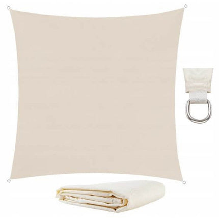 Malatec waterproof schaduwdoek beige UV bestendig  3.6 x 3.6 m
