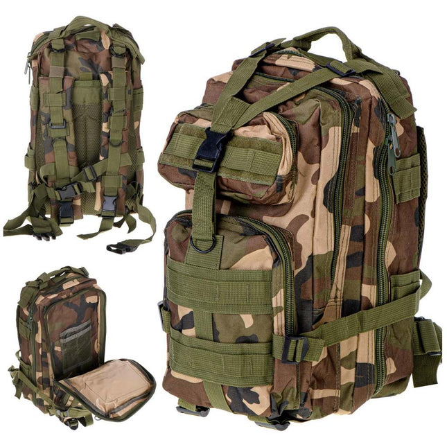 Camo militaire rugzak met 5 vakken 25l
