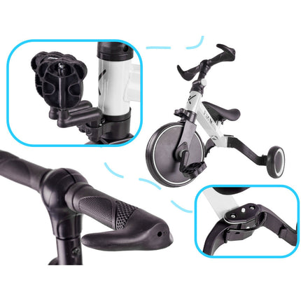 Fix Mini 3 in 1 driewieler trike met pedalen tot 30kg van 1,5 - 4 jaar oud wit  / zwart