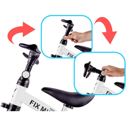 Fix Mini 3 in 1 driewieler trike met pedalen tot 30kg van 1,5 - 4 jaar oud wit  / zwart