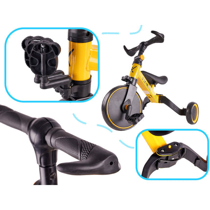 Fix Mini 3 in 1 driewieler trike met pedalen tot 30kg van 1,5 - 4 jaar oud geel / zwart