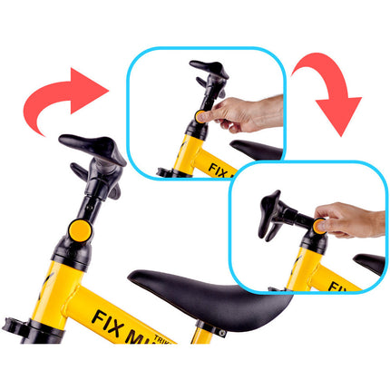 Fix Mini 3 in 1 driewieler trike met pedalen tot 30kg van 1,5 - 4 jaar oud geel / zwart