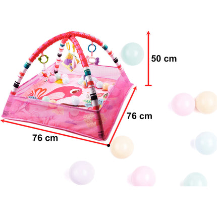 Ikonka Opvouwbare Activity Center Speelmat met 18 Ballen voor Baby's Roze