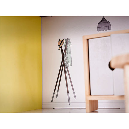 Zeer luxe grote houten poppenhuis/ speelhuis met meubels 70 cm grijs
