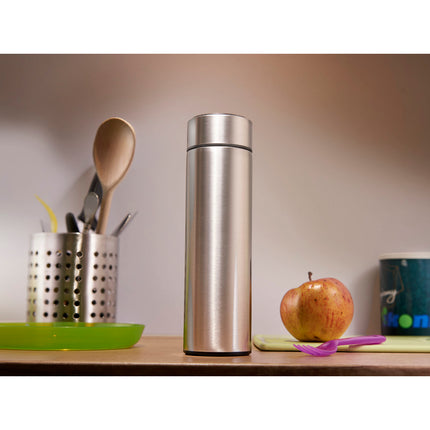Thermosbeker en thermosfles met LED graden display en thee / koffie zeef 500 ml rood
