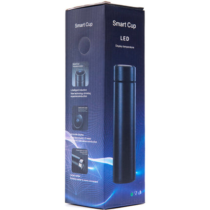 Thermosbeker en thermosfles met LED graden display en thee / koffie zeef 500 ml rood