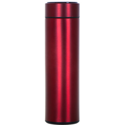 Thermosbeker en thermosfles met LED graden display en thee / koffie zeef 500 ml rood