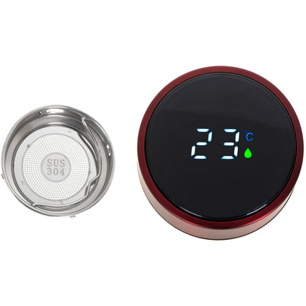 Thermosbeker en thermosfles met LED graden display en thee / koffie zeef 500 ml rood