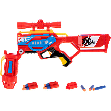 Blaze Storm schuim dart machinegeweer + 20 darts rood - speelgoed pistool - pistool