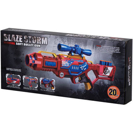 Blaze Storm schuim dart machinegeweer + 20 darts rood - speelgoed pistool - pistool
