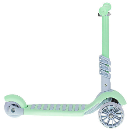 Balans 3 in 1 step met zitje - driewieler - skateboard met lichtgevende wielen tot 20kg mint groen