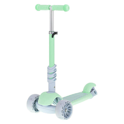 Balans 3 in 1 step met zitje - driewieler - skateboard met lichtgevende wielen tot 20kg mint groen