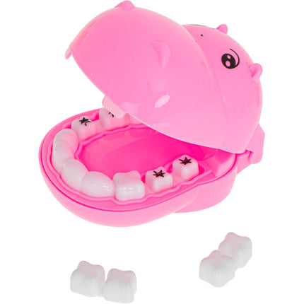 13-delige Speelgoed Tandarts Set – Nijlpaard Roze – Medische Rollenspel Kit – Inclusief Tandheelkundige Instrumenten