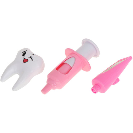 13-delige Speelgoed Tandarts Set – Nijlpaard Roze – Medische Rollenspel Kit – Inclusief Tandheelkundige Instrumenten