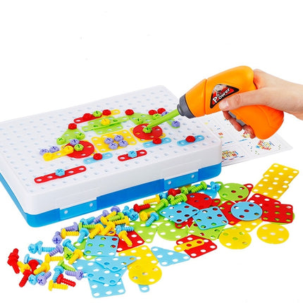 151 delige educatieve constructie bouw puzzel bouw set + speelgoed boormachine en schroeven vanaf 3 jaar