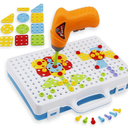 151 delige educatieve constructie bouw puzzel bouw set + speelgoed boormachine en schroeven vanaf 3 jaar