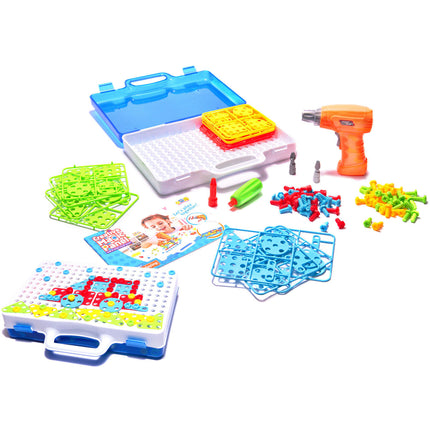 151 delige educatieve constructie bouw puzzel bouw set + speelgoed boormachine en schroeven vanaf 3 jaar
