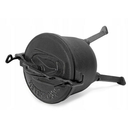 Meyerhoff Outdoor Dutch Oven 8 L – Gietijzeren Heksenketel met Deksel & Afneembare Poten – Voor Kampvuur of Open Vuur – Zwart