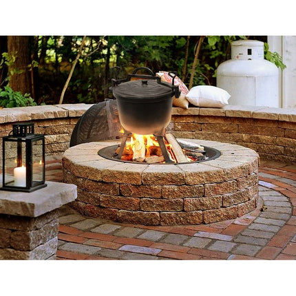 Meyerhoff Dutch Oven 15L – Gietijzeren Heksenketel met Afneembare Poten – Outdoor Pan voor Kampvuur of Open Vuur – Veilig Ventilerend Deksel – Zwart