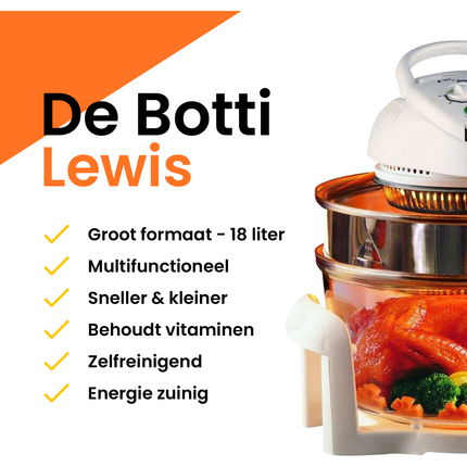 2de kansje Botti Lewis Heteluchtoven - halogeenoven 18L 1200-1400W wit