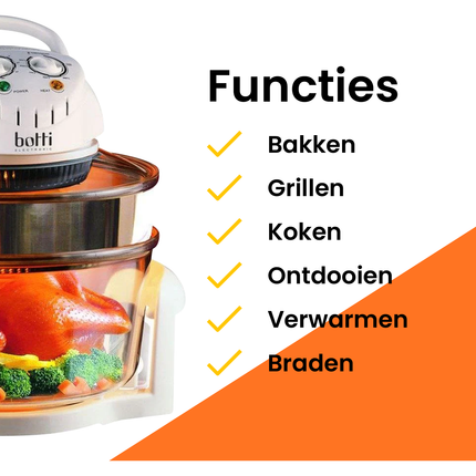 2de kansje Botti Lewis Heteluchtoven - halogeenoven 18L 1200-1400W wit