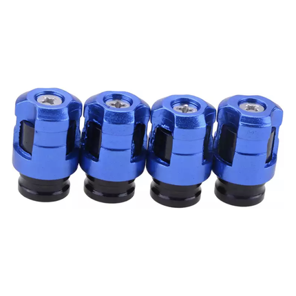 TT-products ventieldoppen Screw-on Dark Blue aluminium 4 stuks donkerblauw