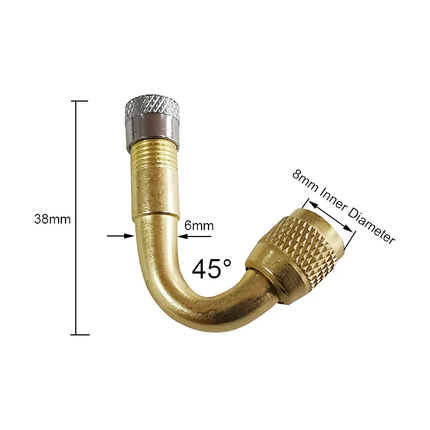 TT-products ventiel verlengstuk 45° koper incl ventieldop