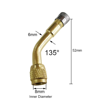 TT-products ventiel verlengstuk 135° koper incl ventieldop