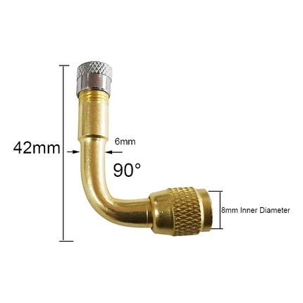 TT-products ventiel verlengstuk haaks 90° koper incl ventieldop