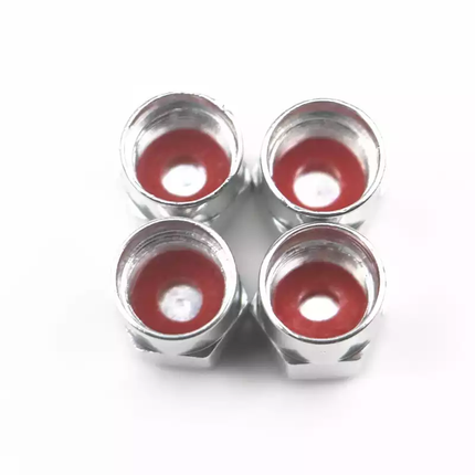 TT-products ventieldoppen aluminium Duitse vlag zilver 4 stuks