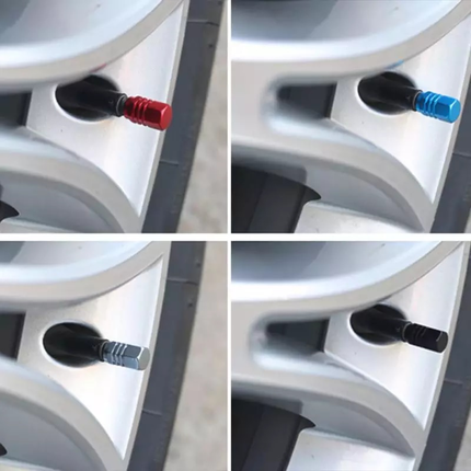TT-products ventieldopppen hexagon red aluminium 4 stuks rood