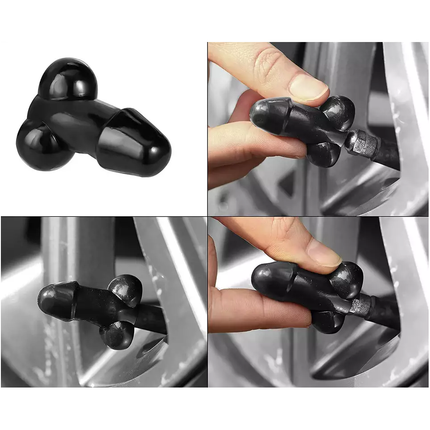 Tirecockz ventieldoppen cover penis / piemel siliconen 4 stuks wit