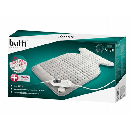 Botti Medic Series Grigio Plus verwarmingsmat/kussen – 100W – 3 warmtestanden – Grijs – Warmtekussen met fleece hoes en beveiliging