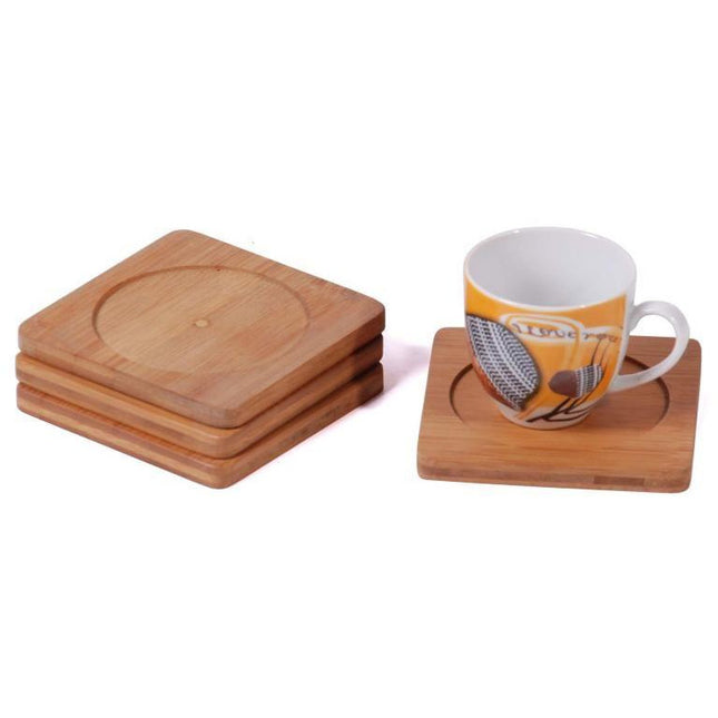 MK Bamboo onderzetters vierkant 4-delig