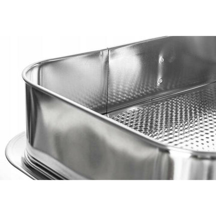 Tortownica rechthoekige springvorm 34 x 24 x 8 cm zilver